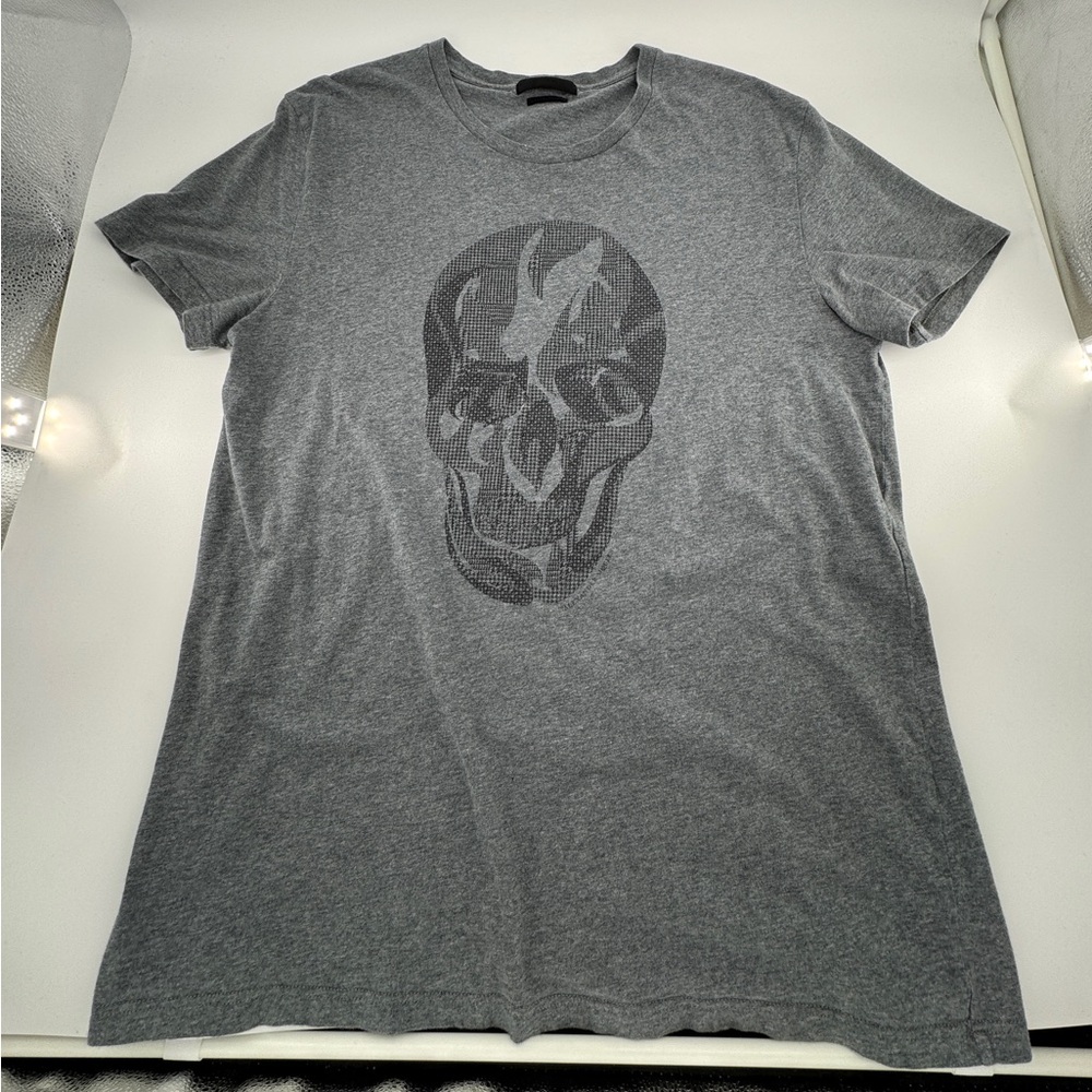Alexander McQueen Gray Skull Graphic Men's T-Shirt XXL